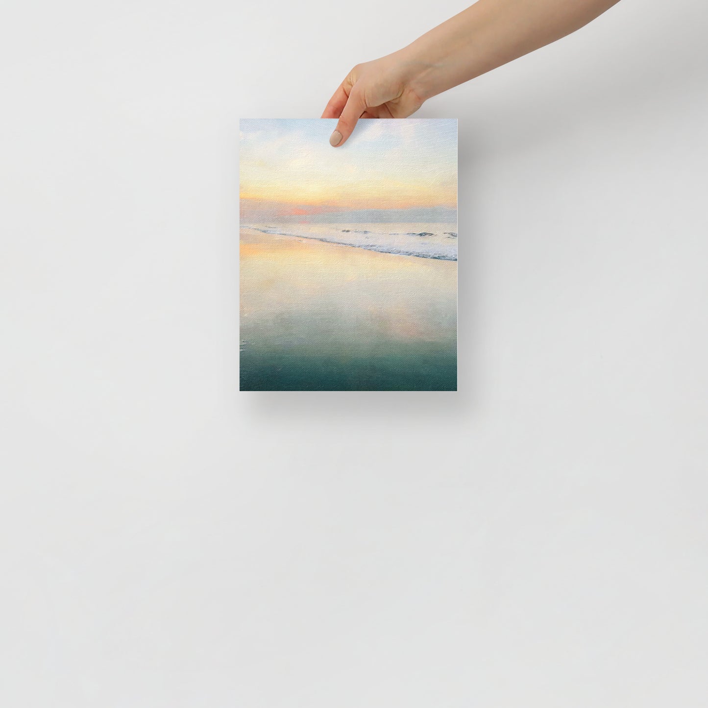 Hilton Head sunrise art print, A Soft Place, bringing calming coastal decor to a cozy rooms with nature-inspired elements.