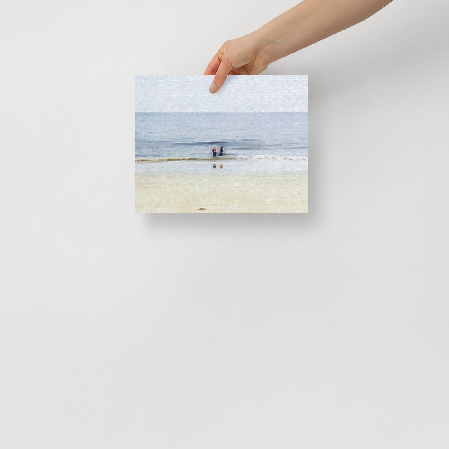 Hilton Head beach art print, Beach Day 1, bringing a playful and vibrant atmosphere to a coastal bedroom setting.