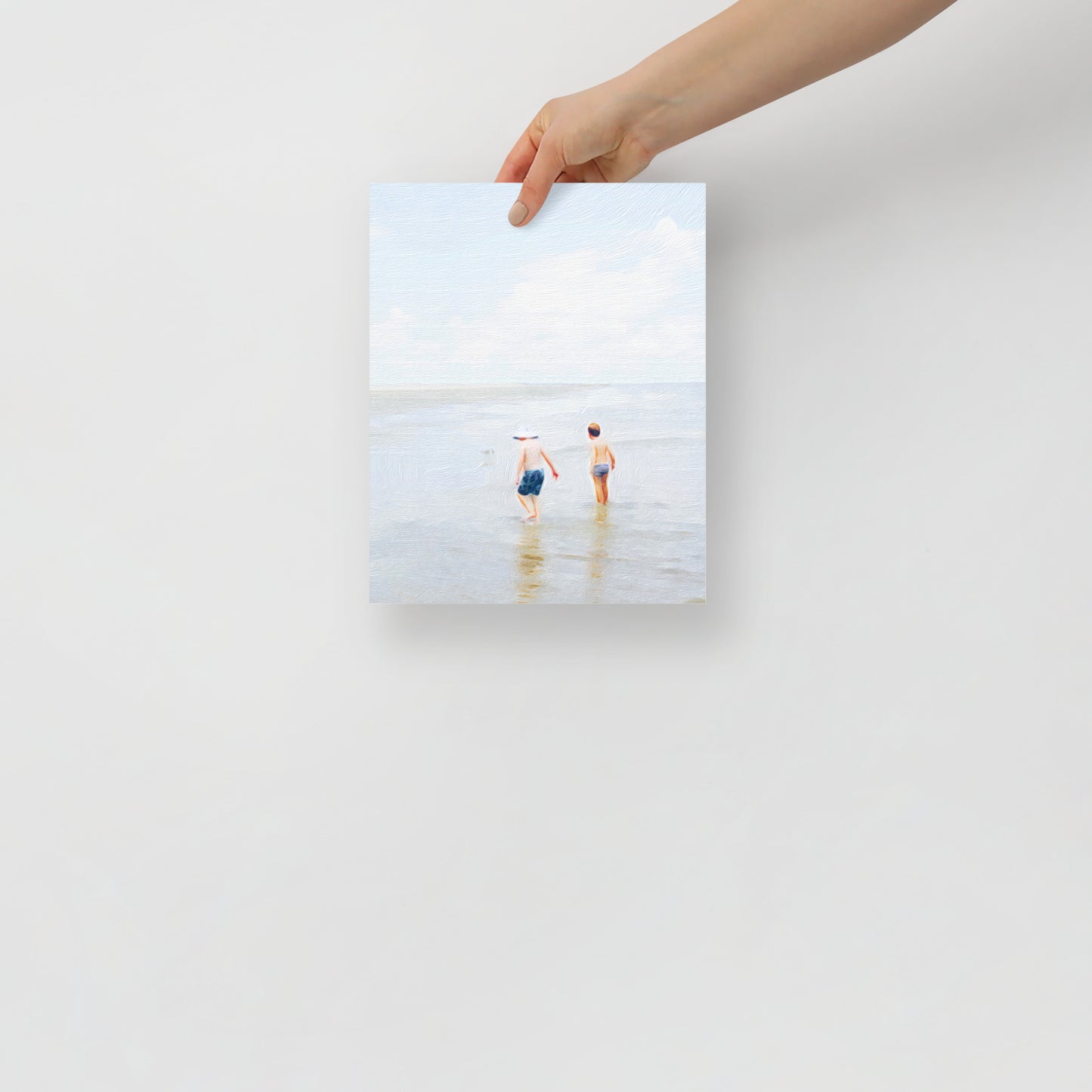 Hilton Head beach art print, Beach Day 2, adding cheerful energy and ocean colors to a family room.