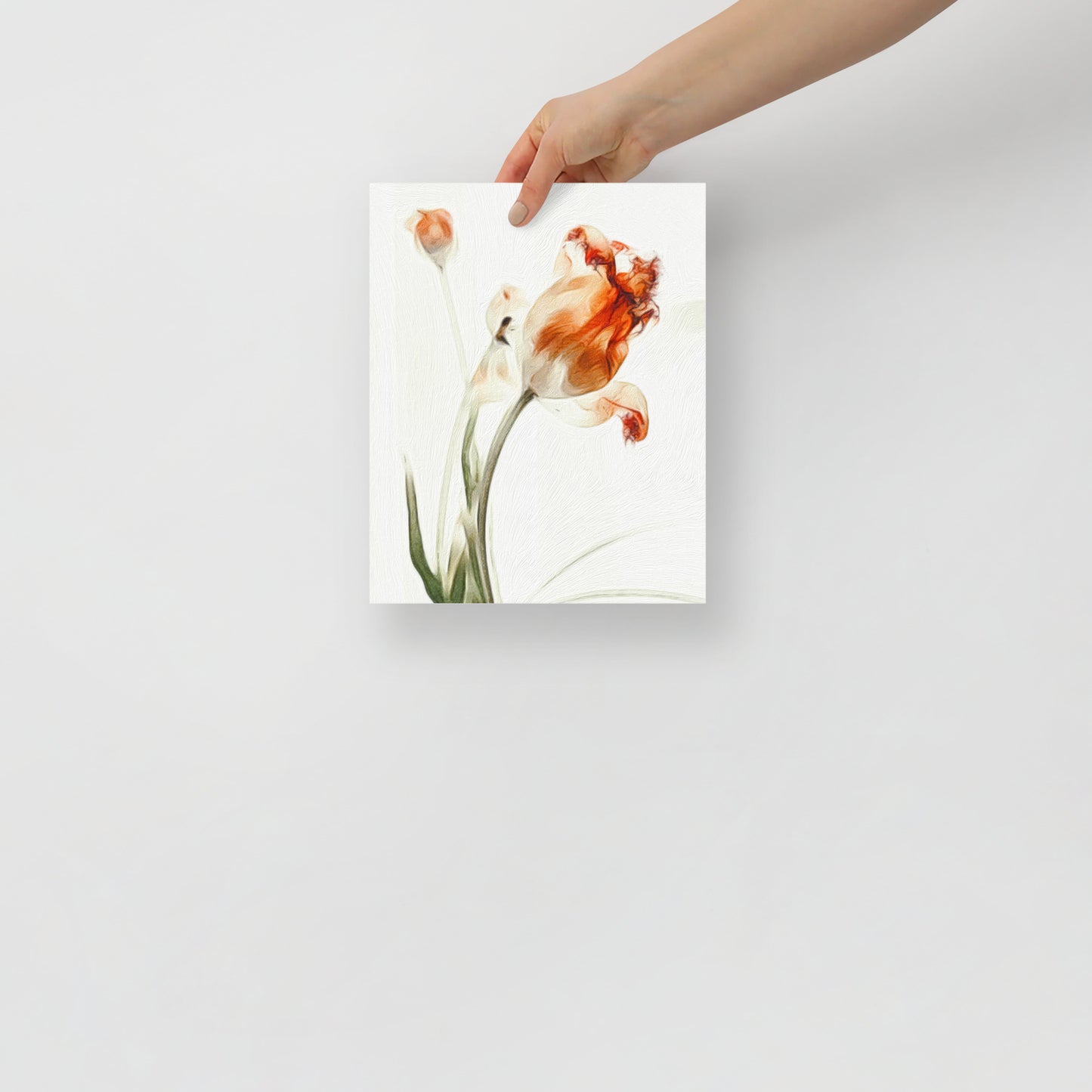 Echoes of a Flower floral art print for cozy living room with minimalist style.