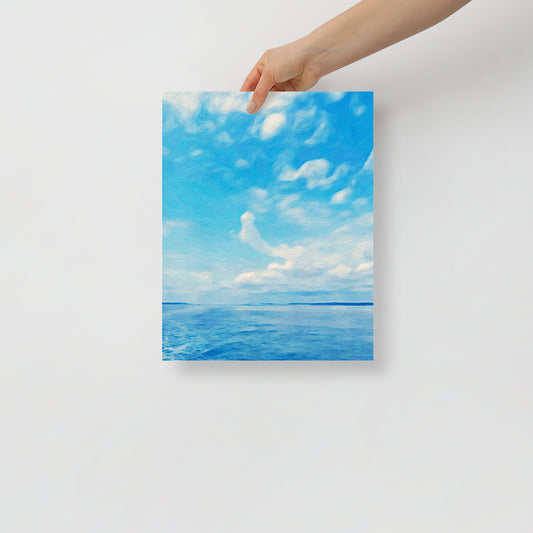 Cloud Study 2 art print with layered cloud formations over Hilton Head, for in a minimalist coastal-inspired living room.
