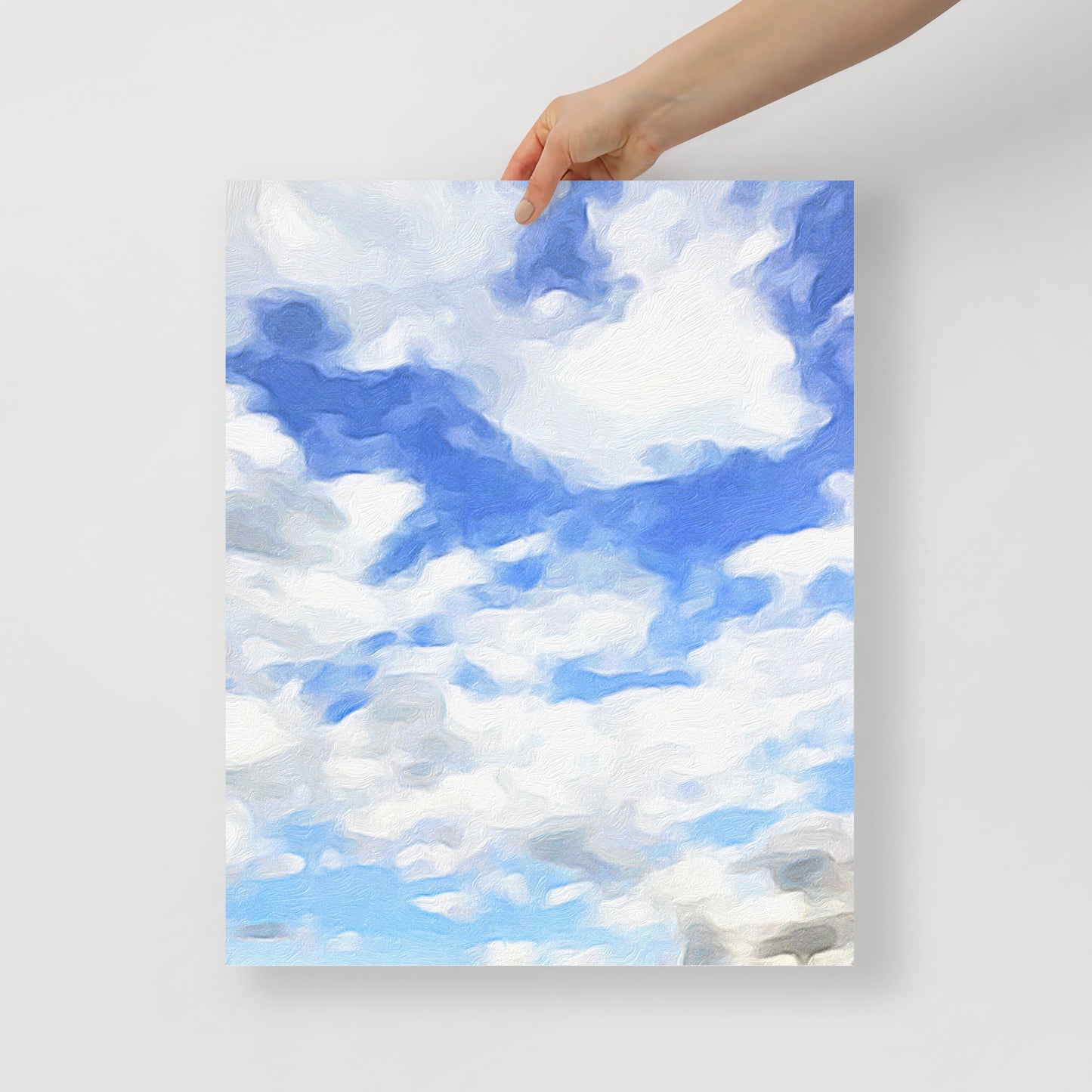 Close-up of Cloud Study 3 print, featuring soft clouds and a pastel sky, ideal for minimalist and peaceful wall decor.