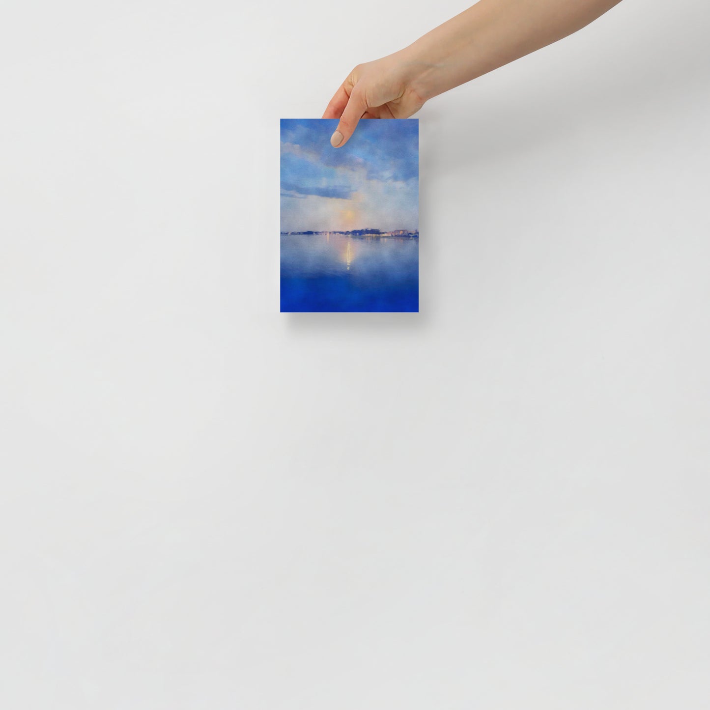 Hilton Head ocean marsh landscape print, Coming Into Harbor, adding coastal charm to a modern bedroom decor.