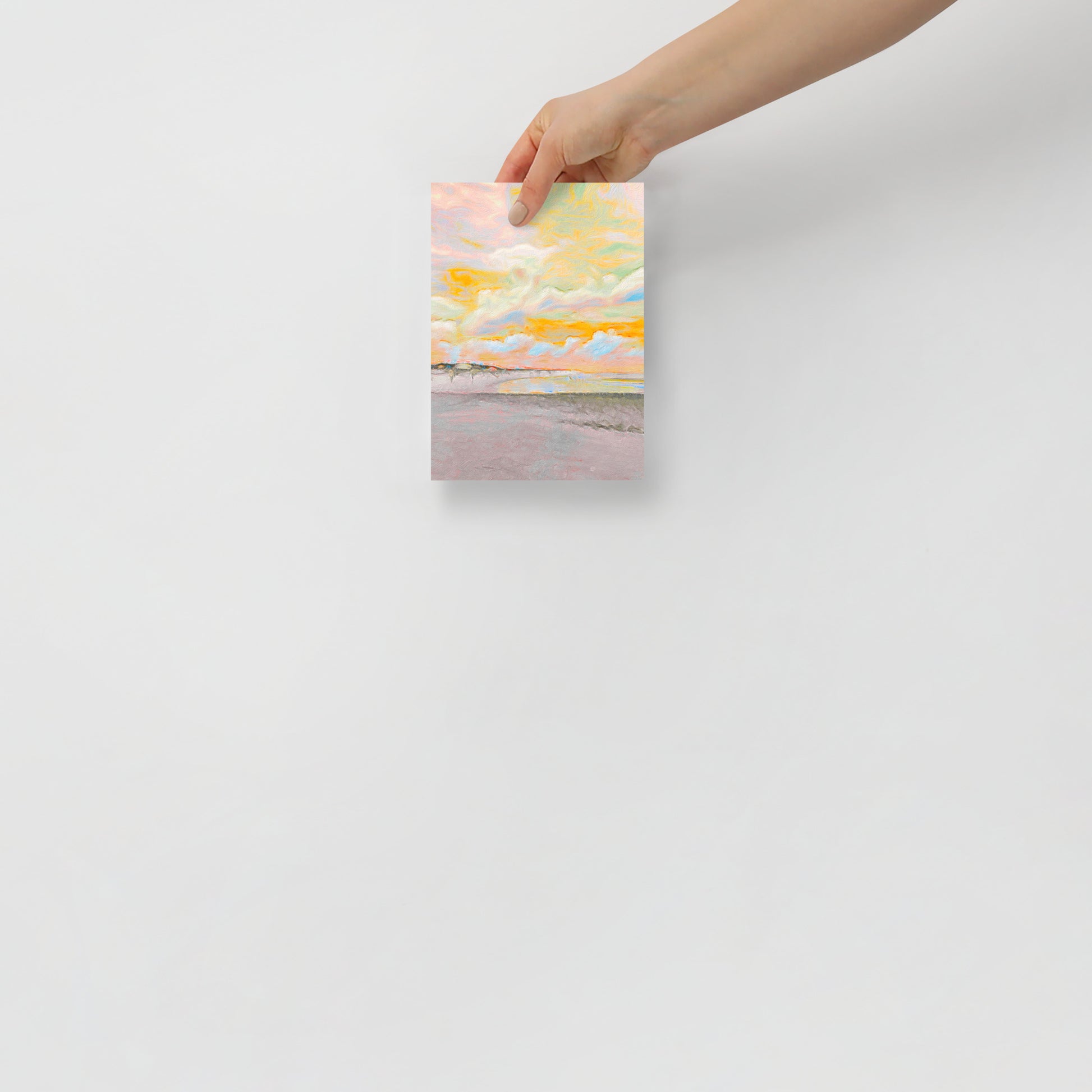 Fish Haul in Color coastal landscape print with vibrant beach colors, for cheerful home or office with a bold style.