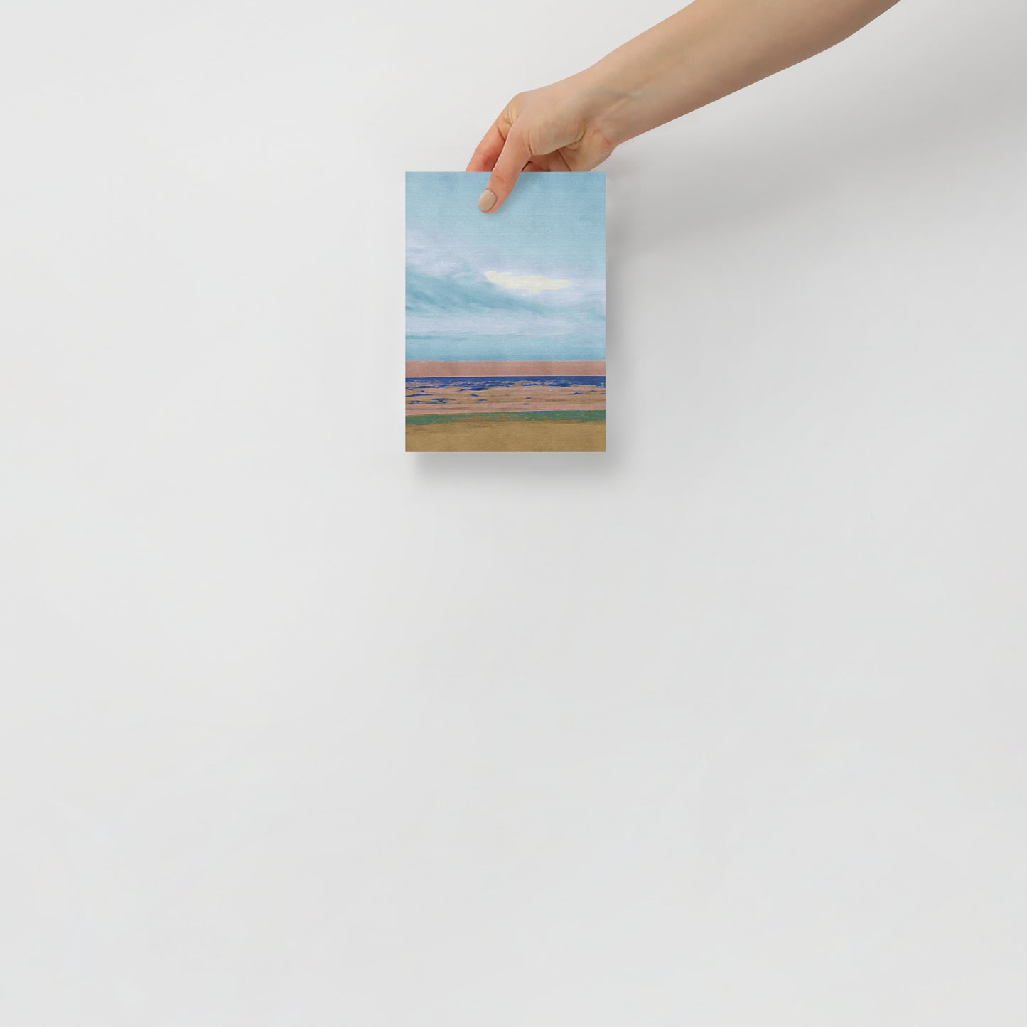 Leaving the Desert Behind desert scene with warm colors and distant horizons, displayed in minimalist decor for a grounding ambiance.