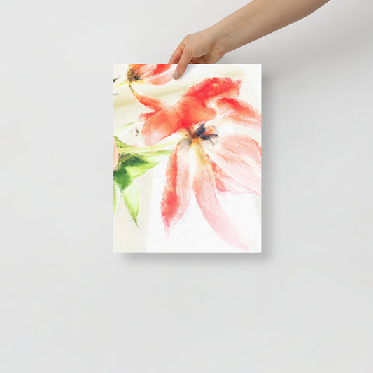 Lingering Beauty tulip art print for romantic bedroom decor with floral accents.