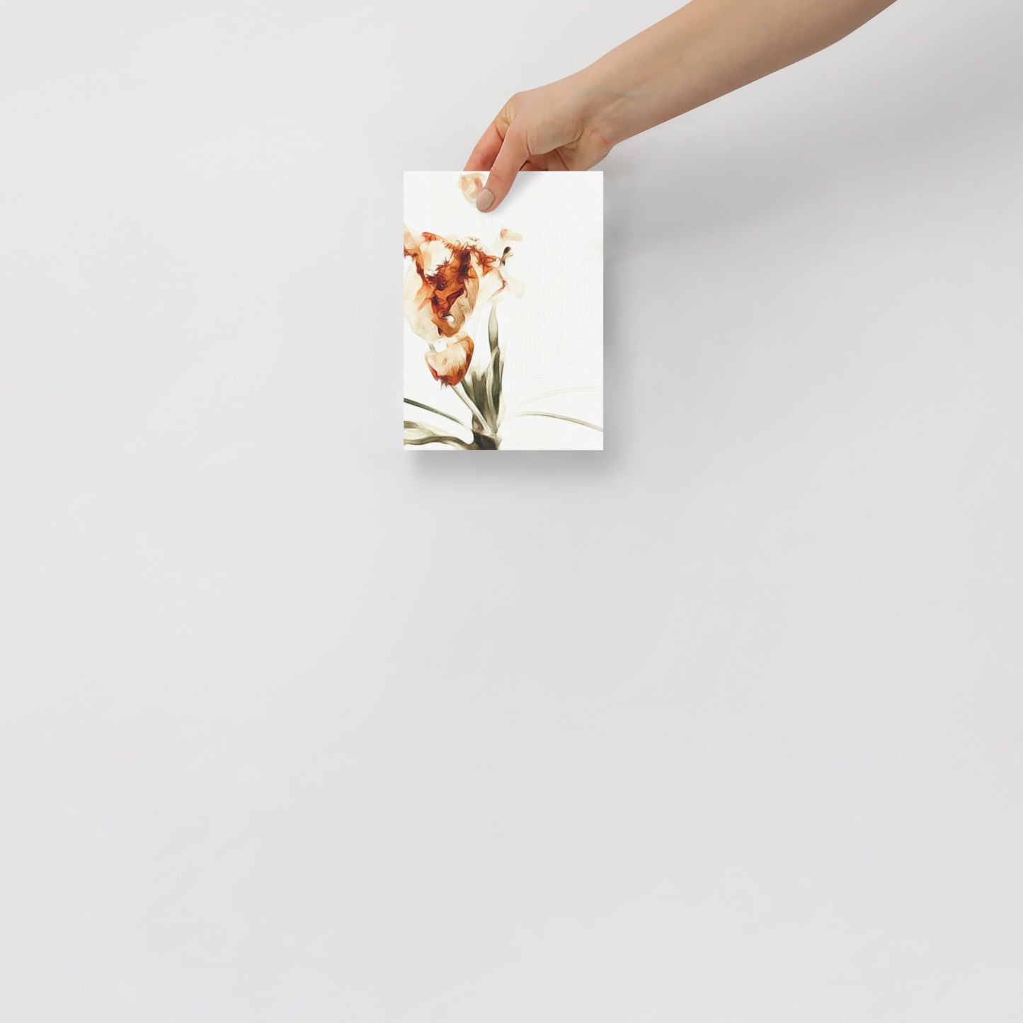 Quietly Falling floral wall art for cozy bedroom setting.