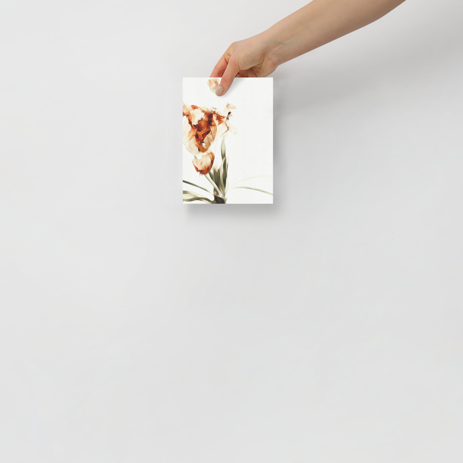 Quietly Falling floral wall art for cozy bedroom setting.