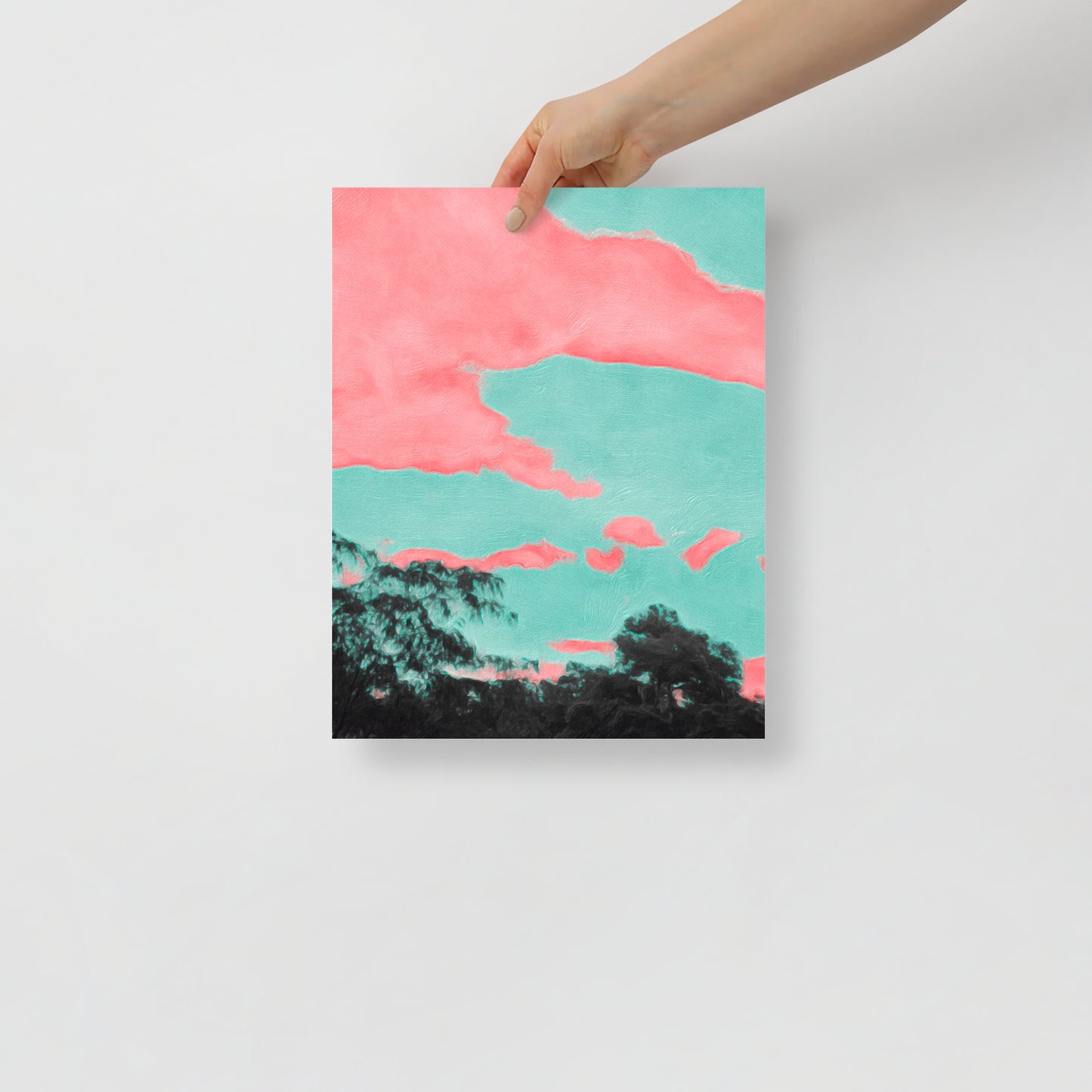 Reflections on Color abstract art print featuring bold colors inspired by coastal landscapes, for contemporary living room decor.