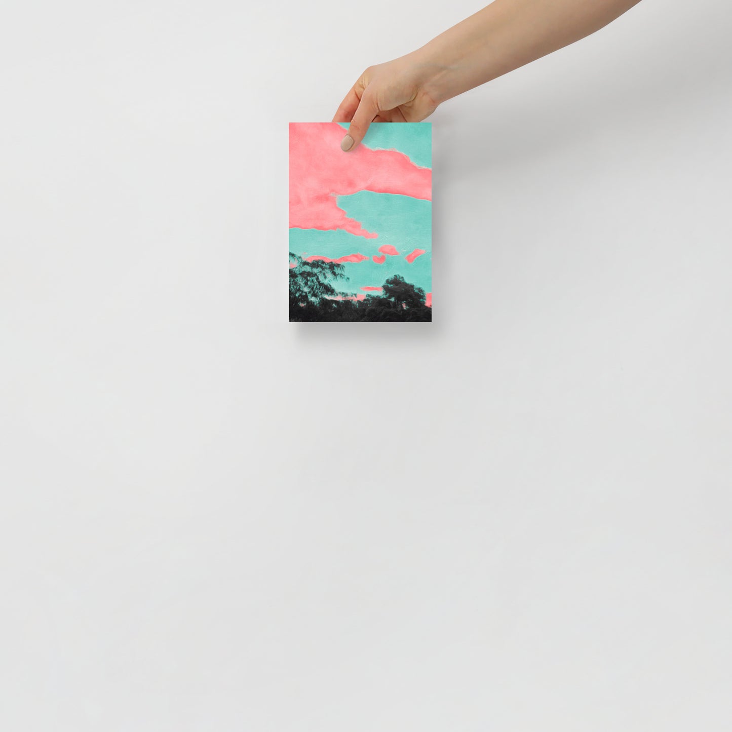 Reflections on Color coastal-inspired abstract print with lively tones, displayed in a modern home office for a creative ambiance.
