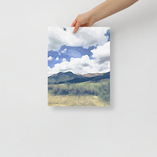 Rising Among Ruins art print featuring Colorado mountains with sweeping views for cozy cabin-style living room decor.