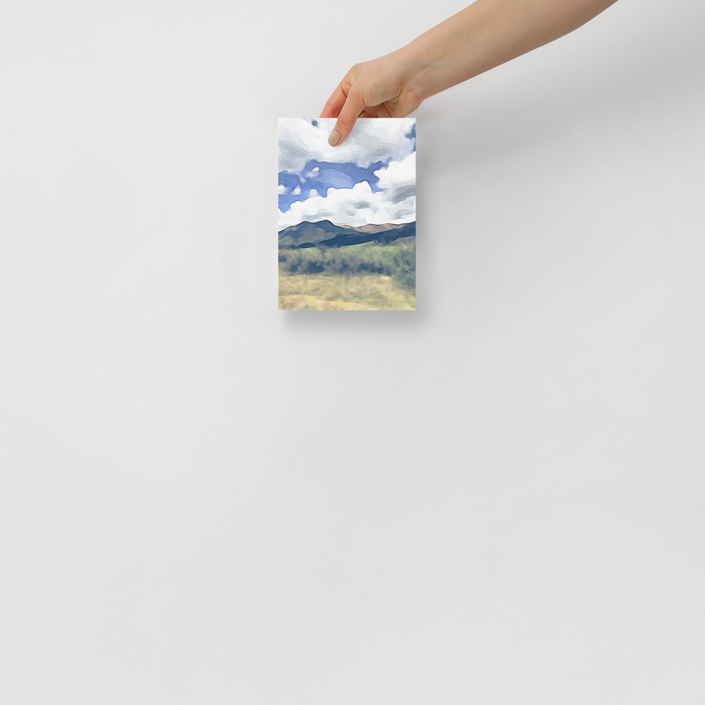 Rising Among Ruins mountain art for home or office setting, adding a sense of strength and natural beauty.