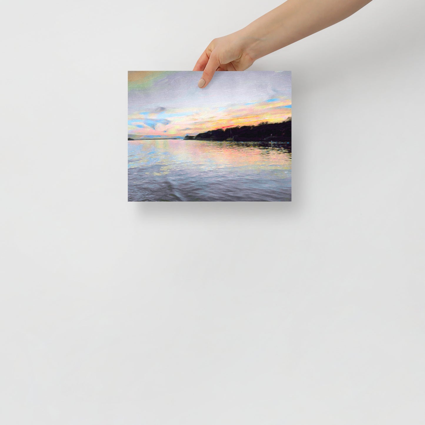 Hilton Head Island coastal art print, The Healing Place, adds a sense of tranquility to a minimalist bedroom decor.