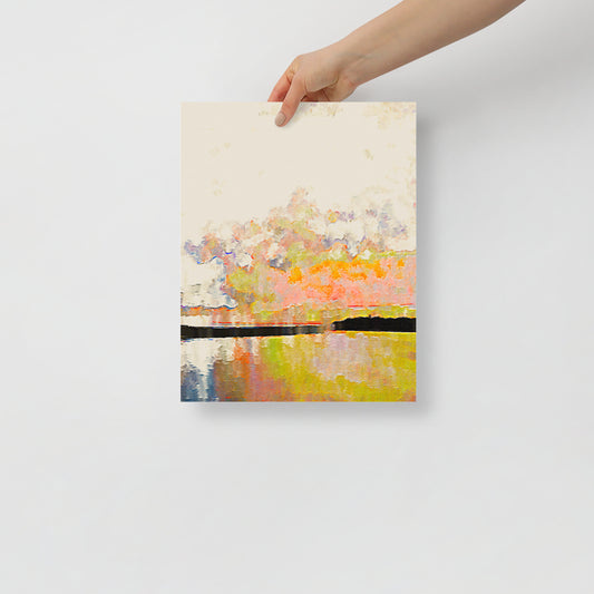 Vibrant Reflections art print featuring abstract coastal colors inspired by Hilton Head, for contemporary home decor.